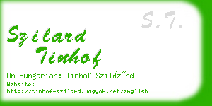 szilard tinhof business card